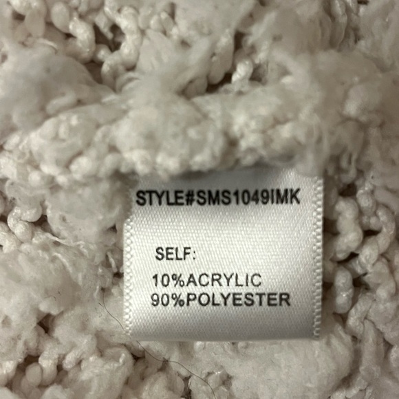 dee elly Popcorn Pullover Cozy White Textured Sweater, size Small - Picture 6 of 9